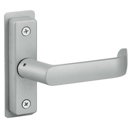 ADAMS RITE Flat Euro Lever Trim w/Return, For 2-1/4 In. to 2-1/2 In. Thick Door, LH or LHR, Stn Aluminum Paint 4569-502-130